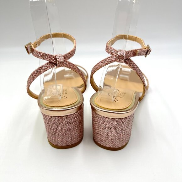 Jewel Badgley Mischka Womens Size 5.5 Pink Sparkly Dress Sandals Heels Shoes‎ - Picture 8 of 13